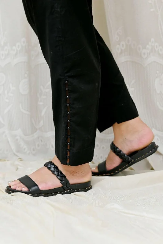 Mom4Little - Black trouser styled with beads AYW-003 - Cotton Trousers Occasion Special Mom4Little - Black trouser styled with beads AYW-003 - Cotton Trousers Occasion Special