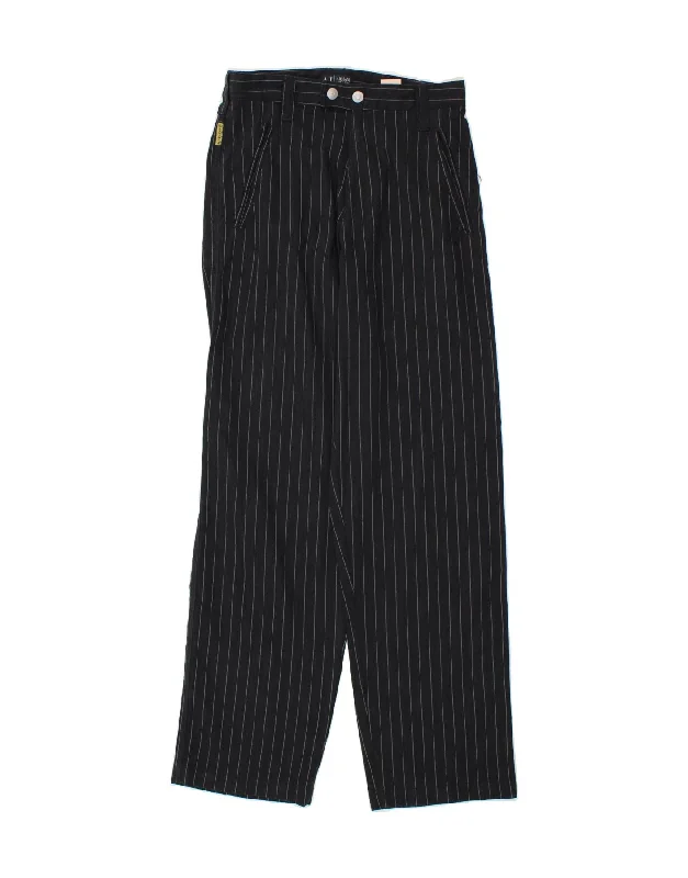 ARMANI Womens Straight Casual Trousers IT 34 2XS W28 L33 Black Pinstripe Trousers Tapered Slim Fit ARMANI Womens Straight Casual Trousers IT 34 2XS W28 L33 Black Pinstripe Trousers Tapered Slim Fit