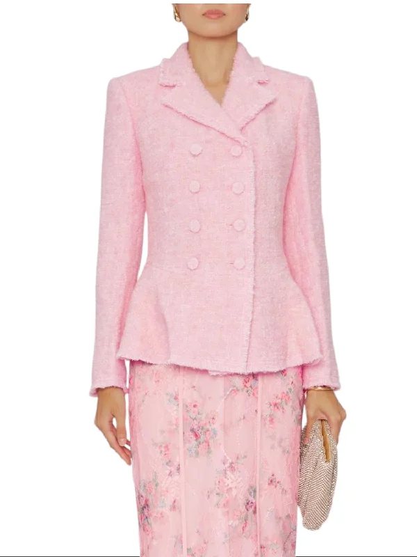 Morrow Jacket In Heavenly Pink Rayon Fabric Velvet Fabric Corduroy Fabric