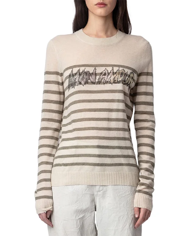 Zadig & Voltaire Source Cashmere Sweater Chenille Brocade Lace