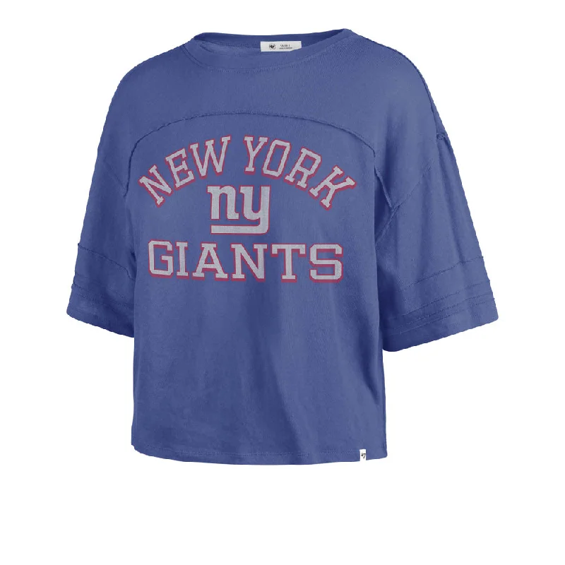 NFL New York Giants Women's '47 Half Moon Stevie Crop Top Chenille Fabric Brocade Fabric Lace Fabric NFL New York Giants Women's '47 Half Moon Stevie Crop Top Chenille Fabric Brocade Fabric Lace Fabric
