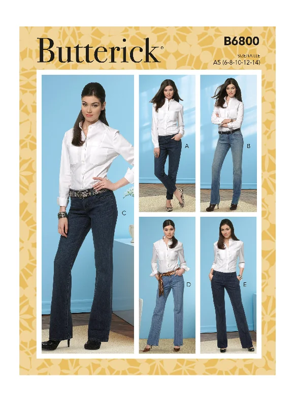 Butterick Pattern 6800 Misses' Four-Pocket Jeans & Trousers Trousers Corduroy Warm