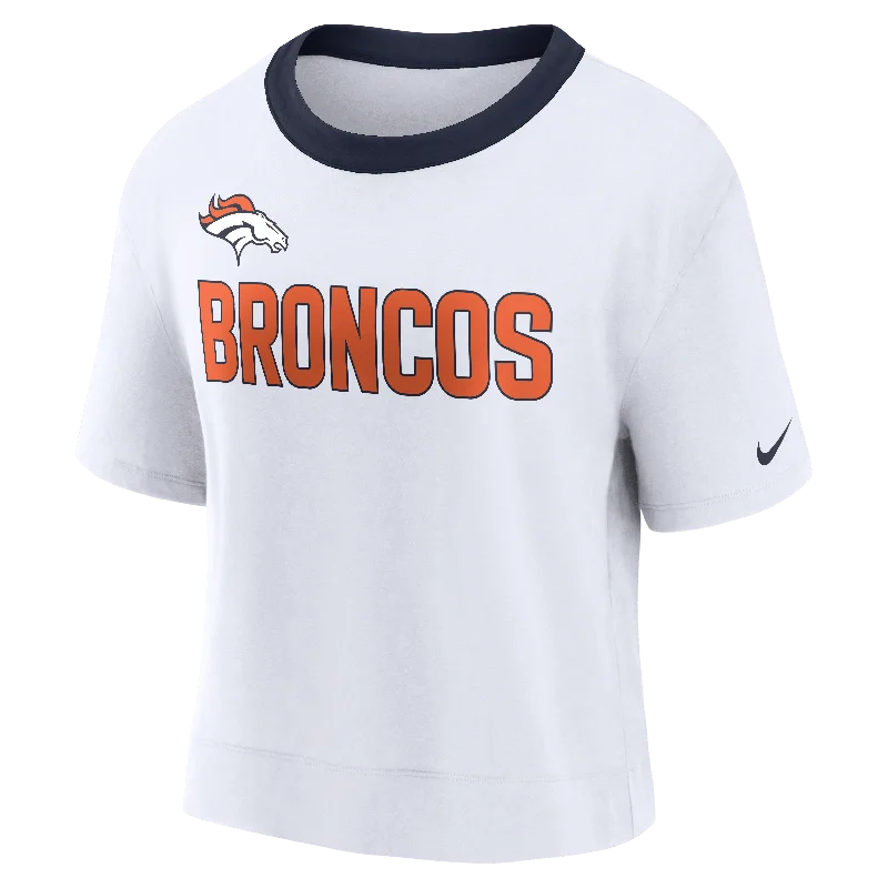 NFL Denver Broncos Women's Nike Football Fan Crop Top Welt Pockets Slit Pockets Flap Pockets NFL Denver Broncos Women's Nike Football Fan Crop Top Welt Pockets Slit Pockets Flap Pockets