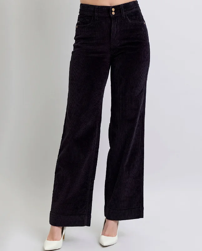 Judy Blue Corduroy Wide Leg Trouser Pant Trousers Prom Sequined