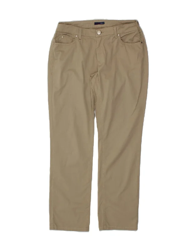 TRUSSARDI Womens Straight Casual Trousers W30 L30 Beige Cotton Trousers Bootcut Casual TRUSSARDI Womens Straight Casual Trousers W30 L30 Beige Cotton Trousers Bootcut Casual