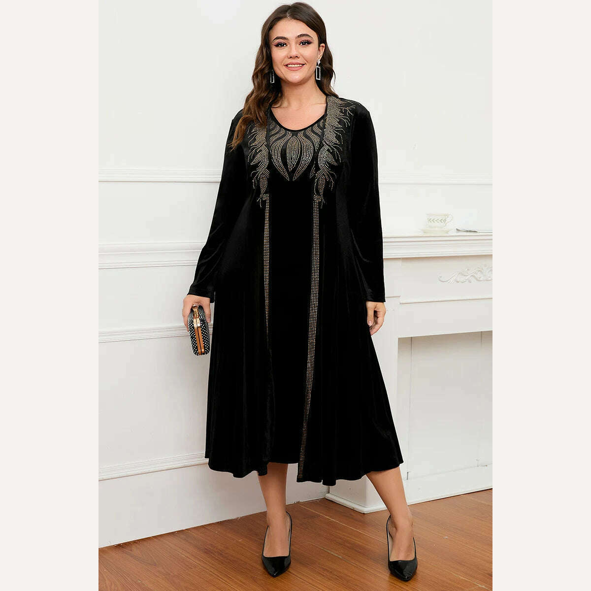 Women's Plus Size Dress Two Piece Dress Set Velvet Autumn Printing Round Neck Casual Elegant Tank Dress and Long Jacket Outfit Satin Jacket Silk Jacket Chiffon Jacket Women's Plus Size Dress Two Piece Dress Set Velvet Autumn Printing Round Neck Casual Elegant Tank Dress and Long Jacket Outfit Satin Jacket Silk Jacket Chiffon Jacket
