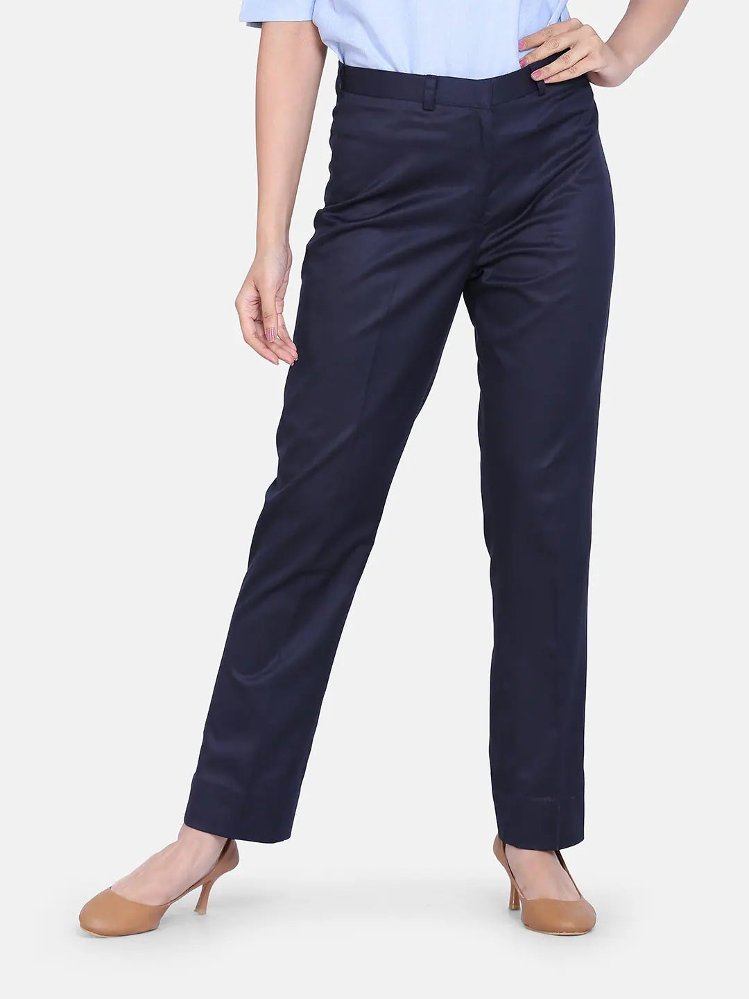 Poly Cotton Formal Trouser - Blue Trousers stylish modern