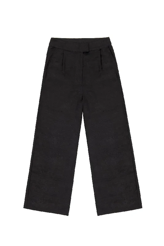 TAILORED LINEN TROUSER IN BLACK Trousers cozy comfortable