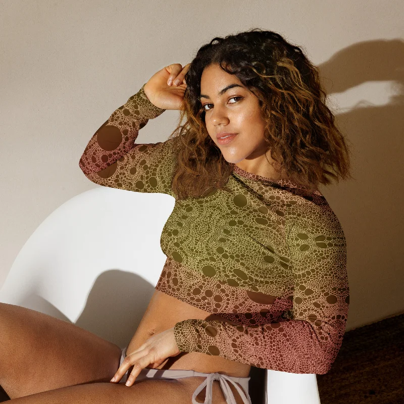 Lost In Circles Sunrise Recycled long-sleeve crop top Anti-Pilling Machine Wash Handmade Lost In Circles Sunrise Recycled long-sleeve crop top Anti-Pilling Machine Wash Handmade
