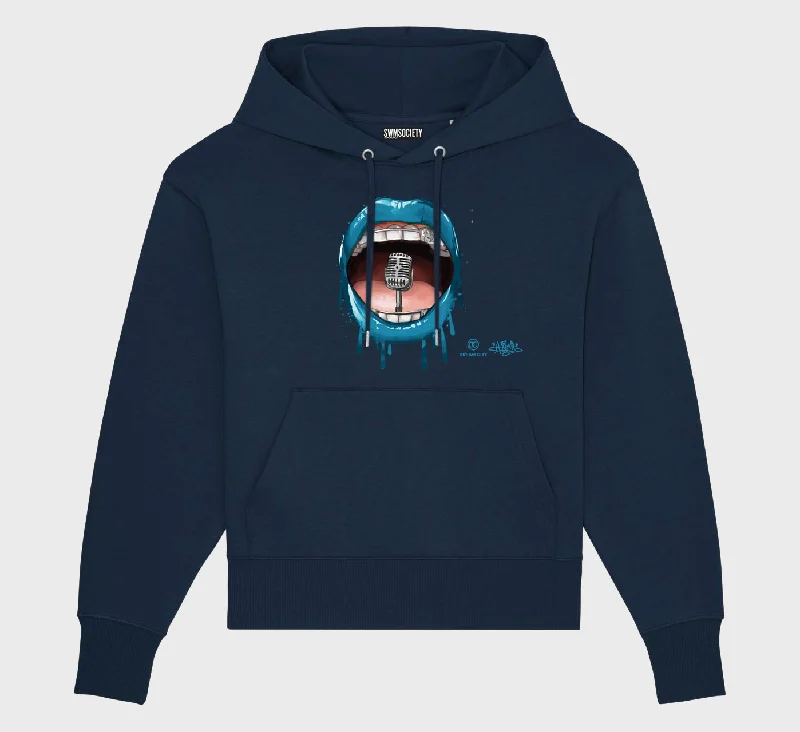 SWMSociety x Dream City x Hear My Voice Hoodie Hoodie with Front Slit Layering Stylish SWMSociety x Dream City x Hear My Voice Hoodie Hoodie with Front Slit Layering Stylish