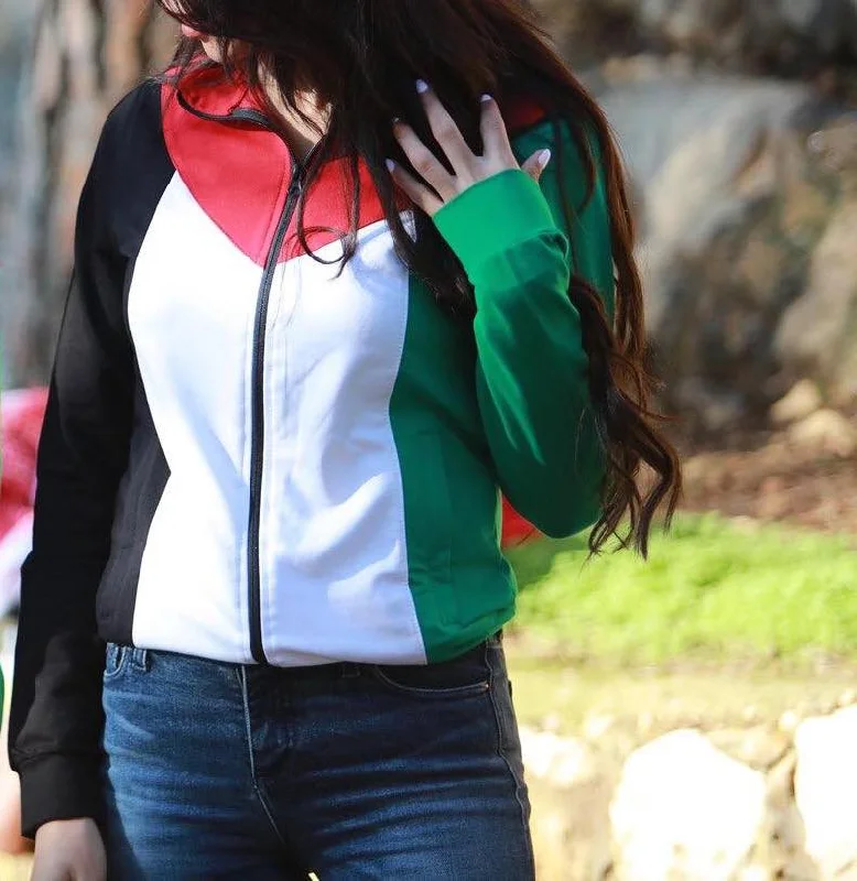 Palestinian Flag Zip Up Sweatshirt Jacket Jacket Blazer Coat