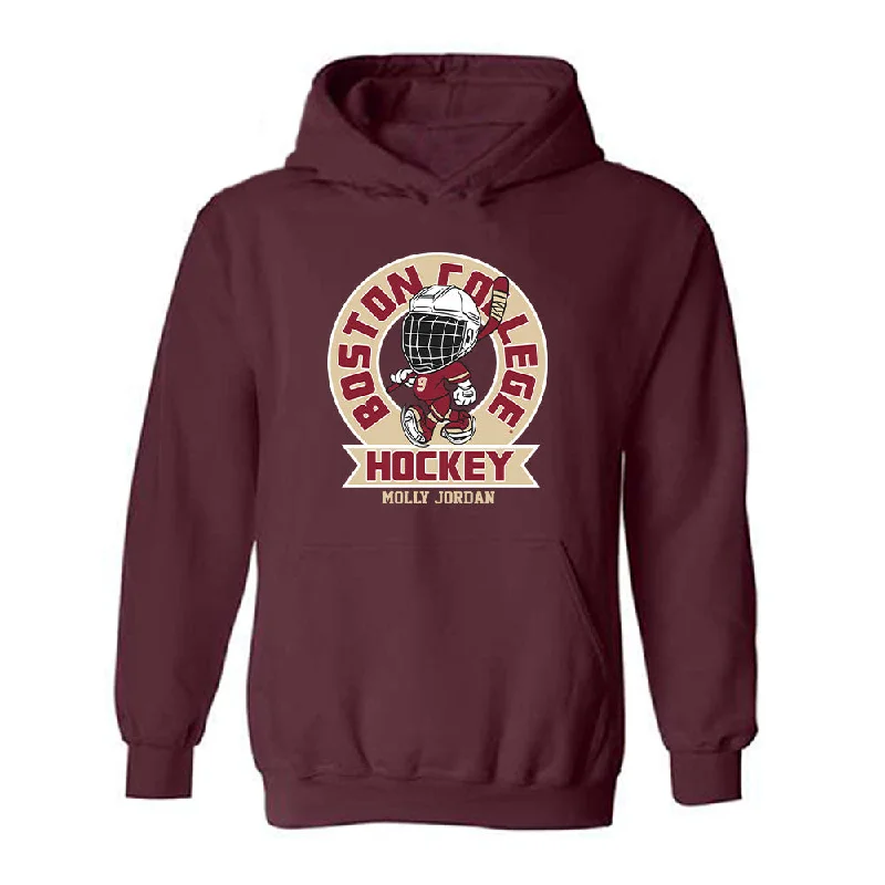 Boston College - NCAA Women's Ice Hockey : Molly Jordan - Hooded Sweatshirt Fashion Shersey Hoodie with Camouflage Military Edgy Boston College - NCAA Women's Ice Hockey : Molly Jordan - Hooded Sweatshirt Fashion Shersey Hoodie with Camouflage Military Edgy