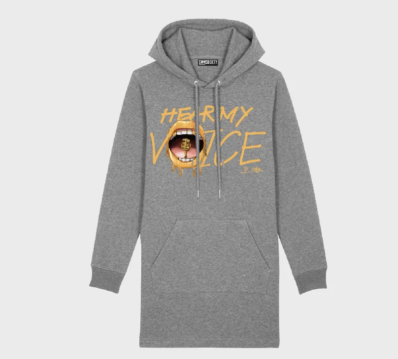 SWMSociety x Dream City x Hear My Voice Hoodie Dress Hoodie with Bell Sleeves Flared Feminine SWMSociety x Dream City x Hear My Voice Hoodie Dress Hoodie with Bell Sleeves Flared Feminine