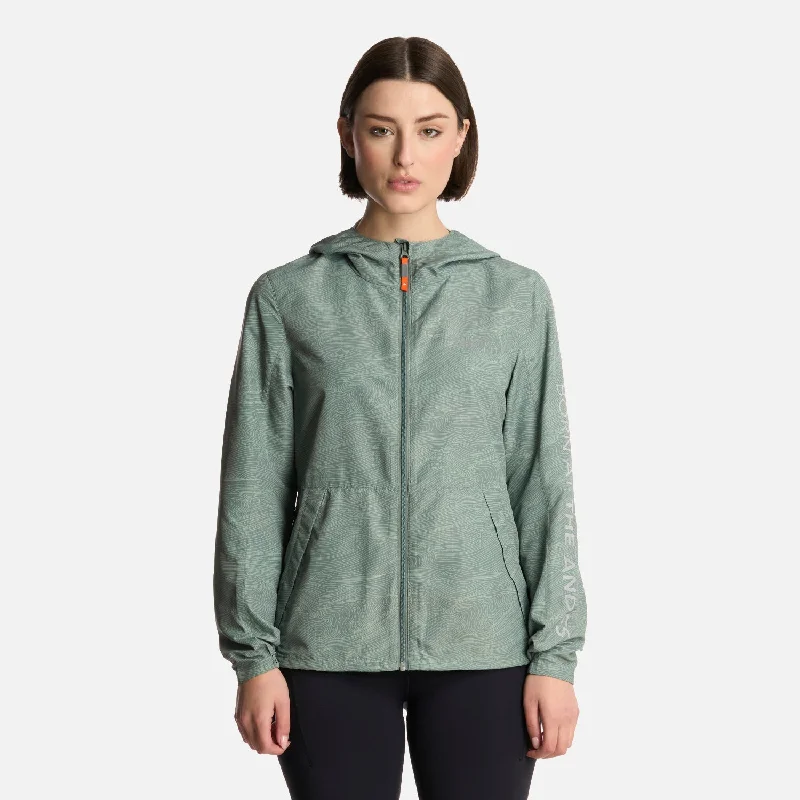 Chaqueta Mujer Nightfall WindBreaker Hoody Jacket Print Jade Oscuro Lippi Denim Jacket Leather Jacket Suede Jacket