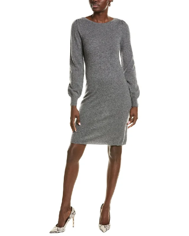 Sofiacashmere Jersey Femme Sleeve Boat Neck Cashmere Sweaterdress Neon Metallic Matte Sofiacashmere Jersey Femme Sleeve Boat Neck Cashmere Sweaterdress Neon Metallic Matte