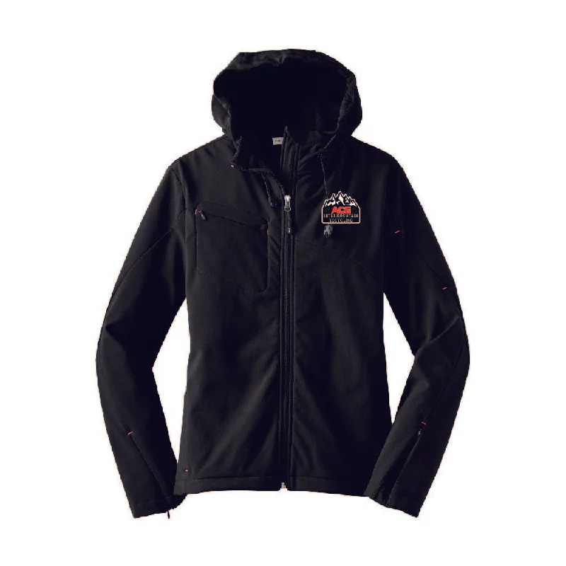 L706 Port Authority Ladies Textured Hooded Soft Shell Jacket AIRC Welt Pockets Slit Pockets Flap Pockets L706 Port Authority Ladies Textured Hooded Soft Shell Jacket AIRC Welt Pockets Slit Pockets Flap Pockets