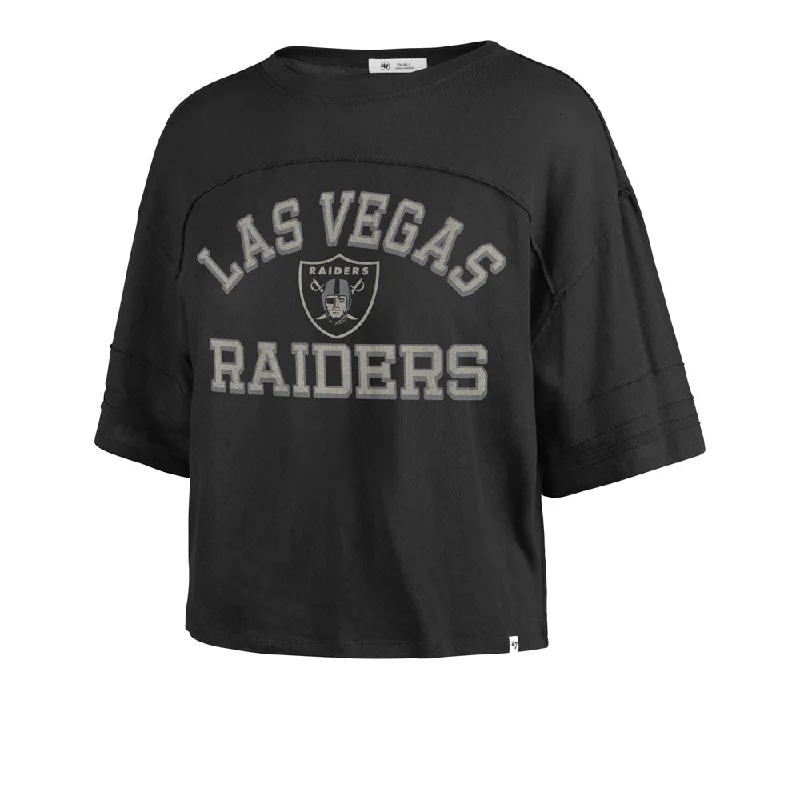NFL Las Vegas Raiders Women's '47 Half Moon Stevie Crop Top Satin Fabric Silk Fabric Chiffon Fabric NFL Las Vegas Raiders Women's '47 Half Moon Stevie Crop Top Satin Fabric Silk Fabric Chiffon Fabric