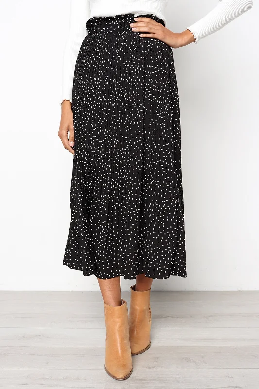 Women'S Fashion Polka Dot Print Pleated Skirt midi skirt versatile