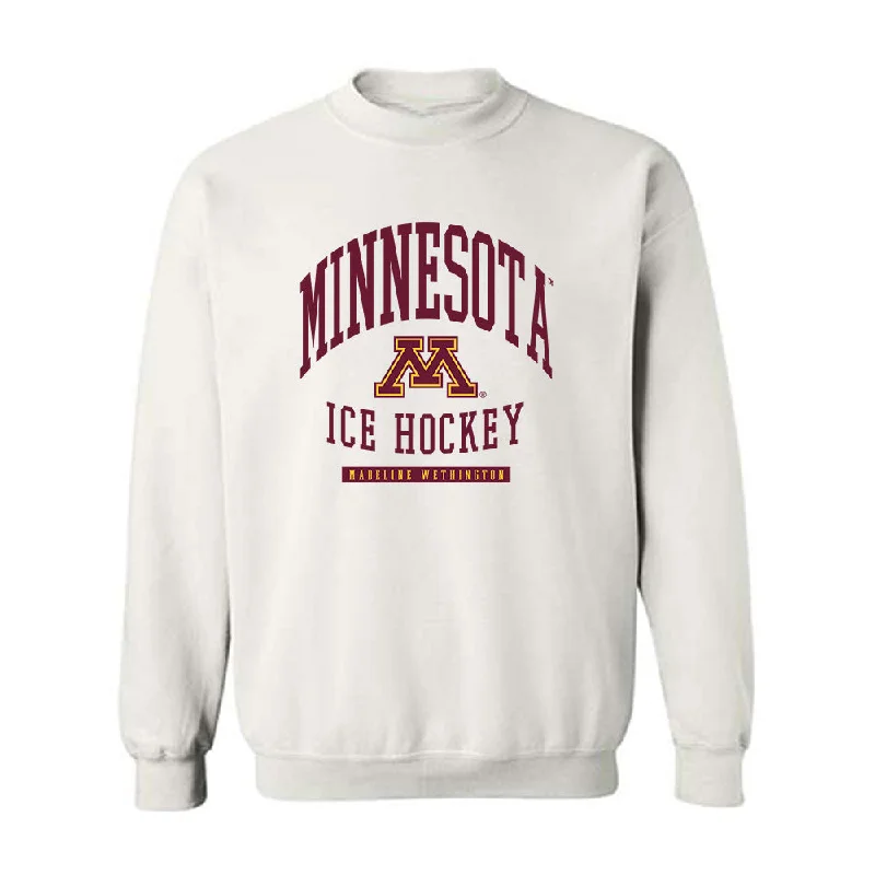 Minnesota - NCAA Women's Ice Hockey : Madeline Wethington - Classic Fashion Shersey Crewneck Sweatshirt Hoodie with Pattern Geometric Abstract Minnesota - NCAA Women's Ice Hockey : Madeline Wethington - Classic Fashion Shersey Crewneck Sweatshirt Hoodie with Pattern Geometric Abstract