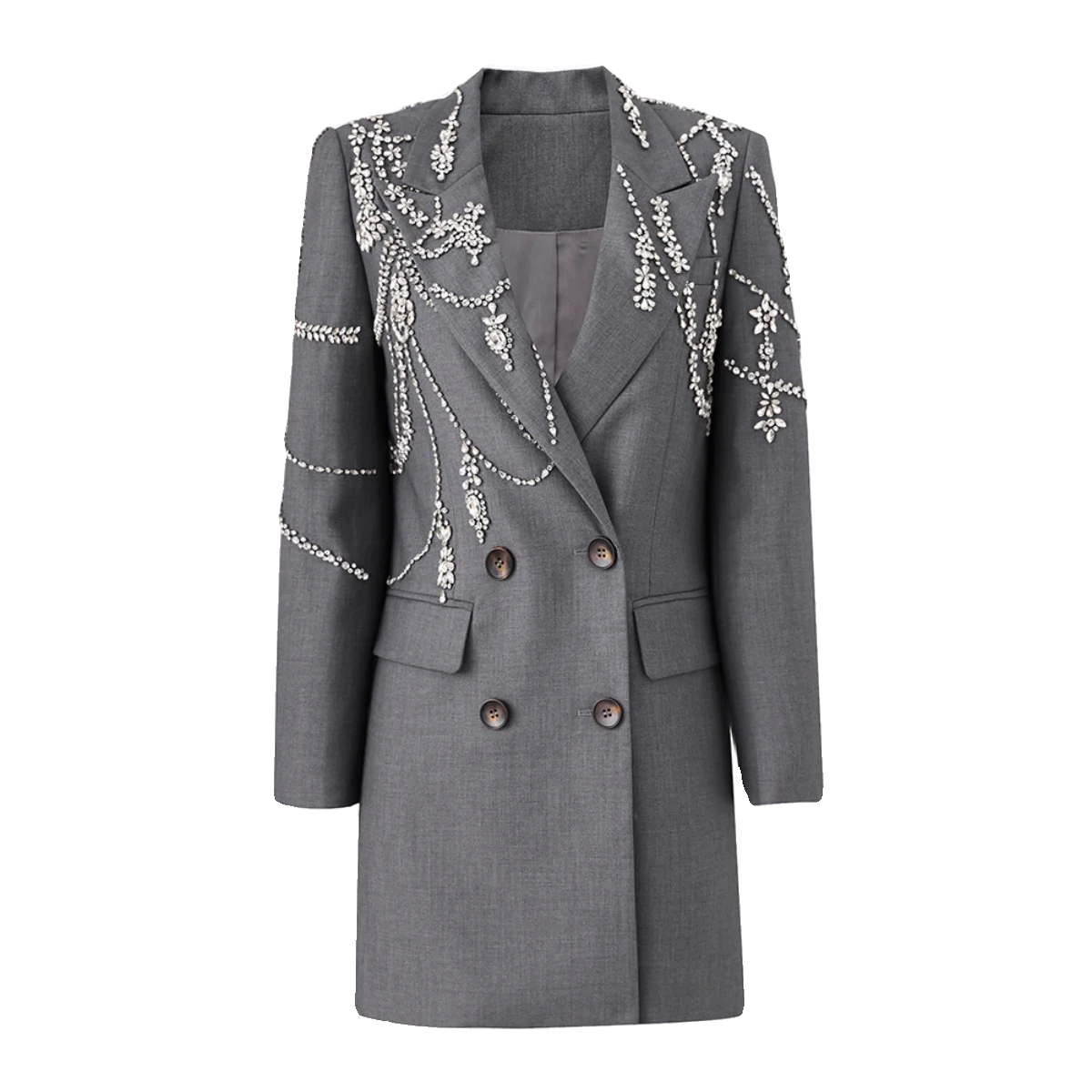 Gray Blazer Handmade Crystal Inlaid Diamond Long Blazer Dress Jacket Double Breasted Button Blazer Suit Outfit Women Mesh Jacket Canvas Jacket Denim Jacket Gray Blazer Handmade Crystal Inlaid Diamond Long Blazer Dress Jacket Double Breasted Button Blazer Suit Outfit Women Mesh Jacket Canvas Jacket Denim Jacket