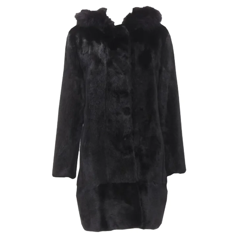 Isla fur long sleeve snap button hooded jacket Trench Coat Raincoat Waterproof Jacket Isla fur long sleeve snap button hooded jacket Trench Coat Raincoat Waterproof Jacket