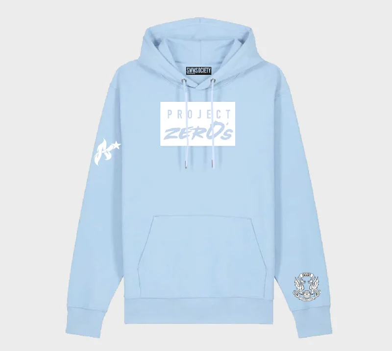 SWMSociety - Project ZerO's Box Logo Hoodie Hoodie with Tied Waist Feminine Flattering SWMSociety - Project ZerO's Box Logo Hoodie Hoodie with Tied Waist Feminine Flattering