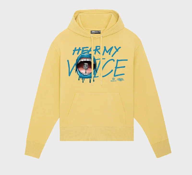 SWMSociety x Dream City x Hear My Voice Hoodie Hoodie with Mock Neck Collared Structured SWMSociety x Dream City x Hear My Voice Hoodie Hoodie with Mock Neck Collared Structured