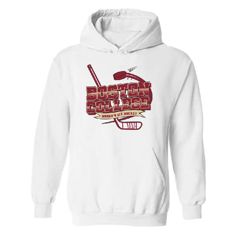 Boston College - NCAA Women's Ice Hockey : Shea Frost - Hooded Sweatshirt Hoodie with Batwing Sleeves Loose Dramatic Boston College - NCAA Women's Ice Hockey : Shea Frost - Hooded Sweatshirt Hoodie with Batwing Sleeves Loose Dramatic