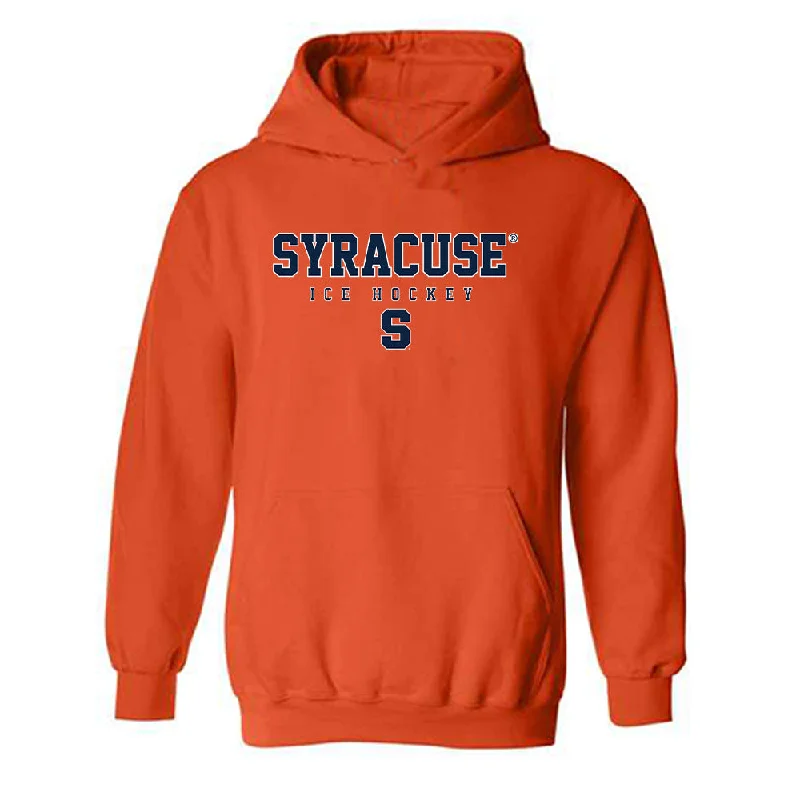 Syracuse - NCAA Women's Ice Hockey : Haley Trudeau - Hooded Sweatshirt Hoodie with Front Slit Layering Stylish Syracuse - NCAA Women's Ice Hockey : Haley Trudeau - Hooded Sweatshirt Hoodie with Front Slit Layering Stylish