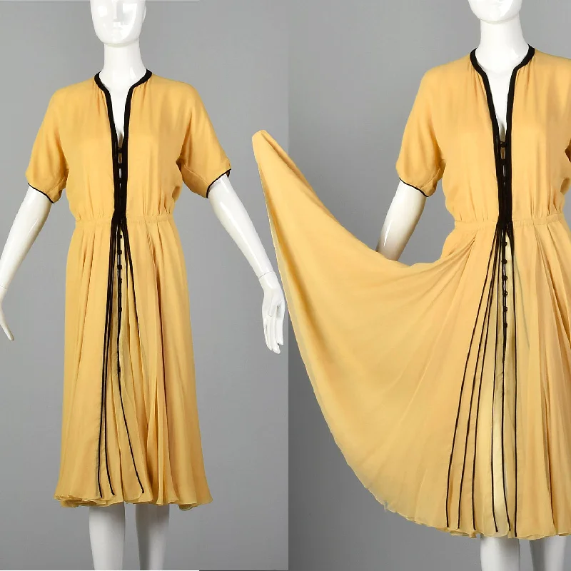 Large 1970s Galanos Bonwit Teller Silk Chiffon Dress