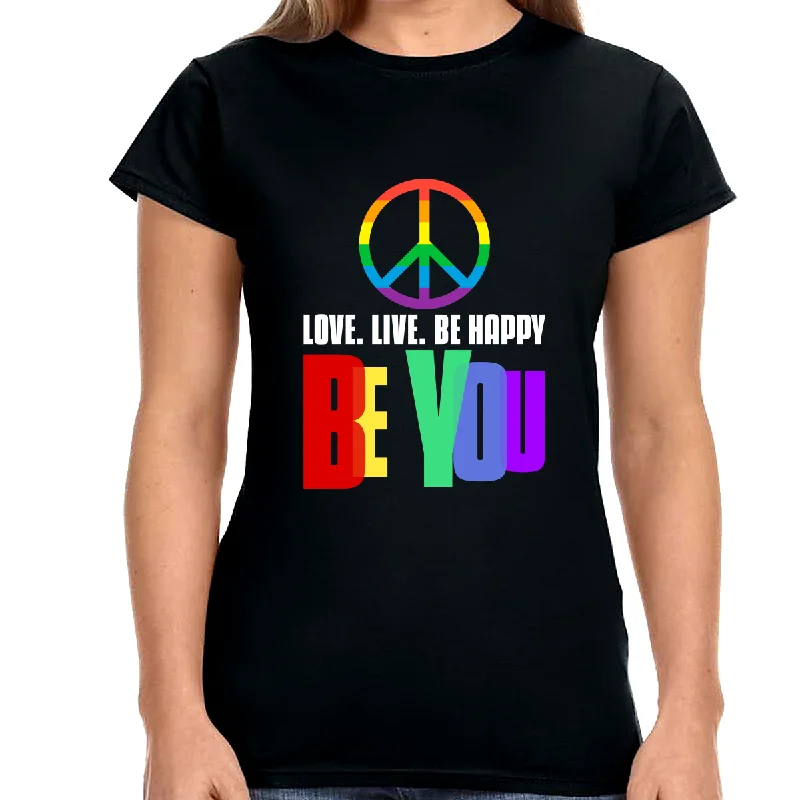 Be You LGBT Flag Gay Pride Month Rainbow Lesbian Transgender Shirts for Women Iron Safe Non-Iron Wrinkle Free Be You LGBT Flag Gay Pride Month Rainbow Lesbian Transgender Shirts for Women Iron Safe Non-Iron Wrinkle Free