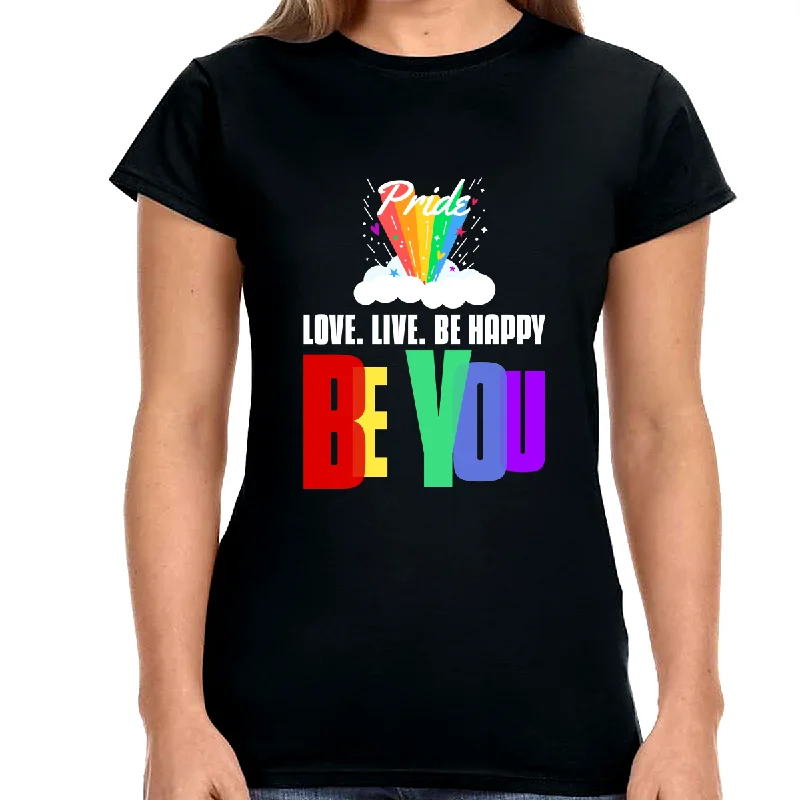 Be You LGBT Flag Lesbian Gay Pride Month Rainbow Transgender Womens Shirts Anti-Shrink Durable Soft Be You LGBT Flag Lesbian Gay Pride Month Rainbow Transgender Womens Shirts Anti-Shrink Durable Soft