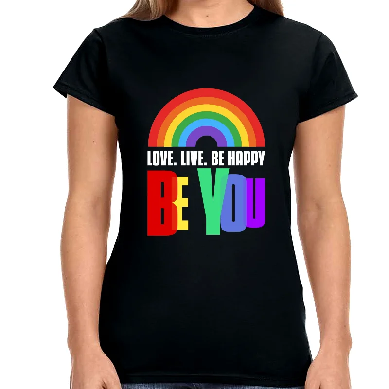 Be You LGBT Flag Lesbian Pride Month Transgender Rainbow Gay Shirts for Women Machine Wash Dry Clean Hand Wash Be You LGBT Flag Lesbian Pride Month Transgender Rainbow Gay Shirts for Women Machine Wash Dry Clean Hand Wash