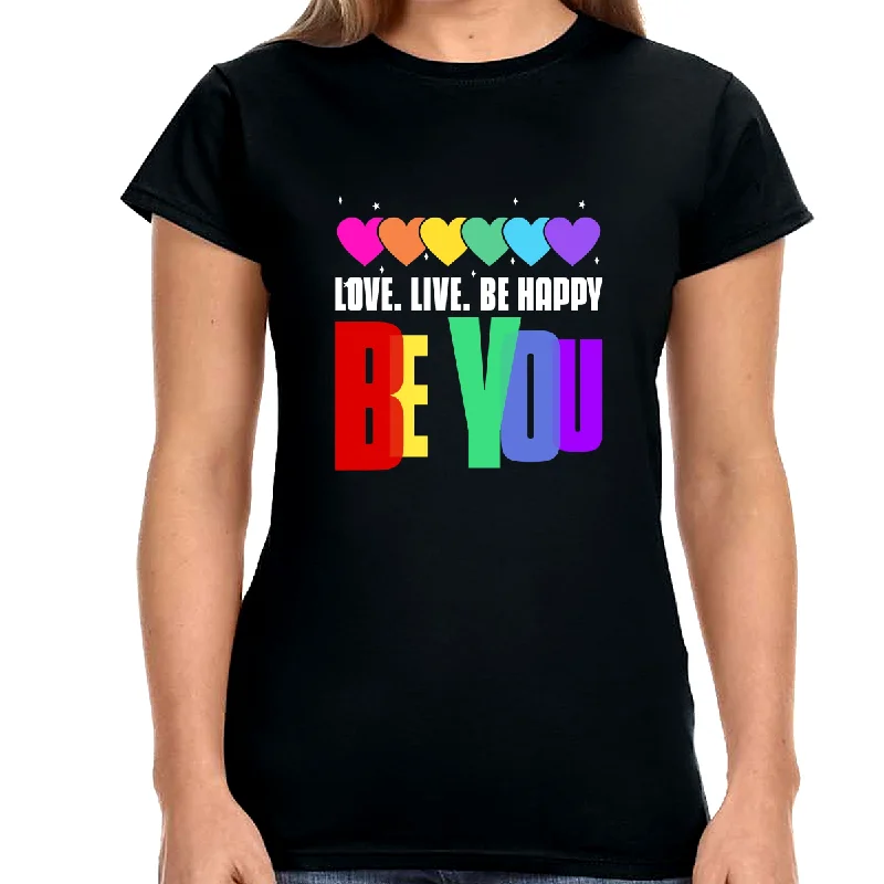 Be You LGBT Love Live Be Happy Rainbow LGBT Pride Parade Shirts for Women Striped Floral Plaid Be You LGBT Love Live Be Happy Rainbow LGBT Pride Parade Shirts for Women Striped Floral Plaid