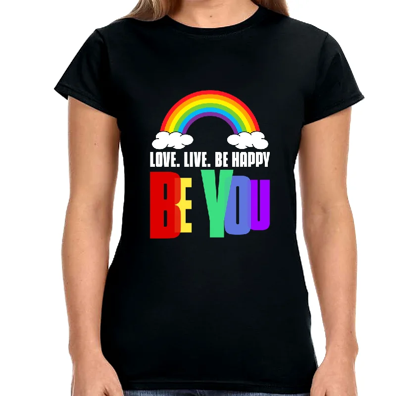 Be You LGBT Pride Rainbow Flag Gay Lesbian Pride Ally Womens T Shirts Silk Blend Satin Velvet Be You LGBT Pride Rainbow Flag Gay Lesbian Pride Ally Womens T Shirts Silk Blend Satin Velvet