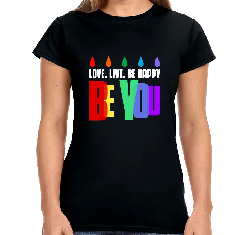 Be You Shirt LGBT Pride Rainbow Flag Gay Lesbian Pride Ally Shirts for Women Beaded Sequined Faux Fur Be You Shirt LGBT Pride Rainbow Flag Gay Lesbian Pride Ally Shirts for Women Beaded Sequined Faux Fur