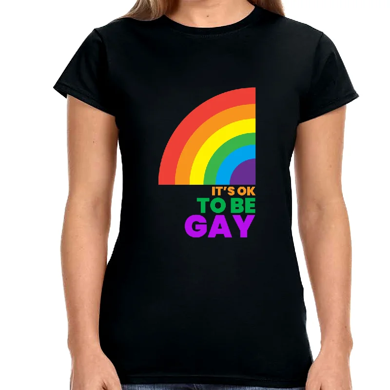 It's OK to Be Gay Equality LGBTQ Pride Rainbow Lesbian Gay Womens T Shirts Front Pockets Side Pockets Patch Pockets It's OK to Be Gay Equality LGBTQ Pride Rainbow Lesbian Gay Womens T Shirts Front Pockets Side Pockets Patch Pockets