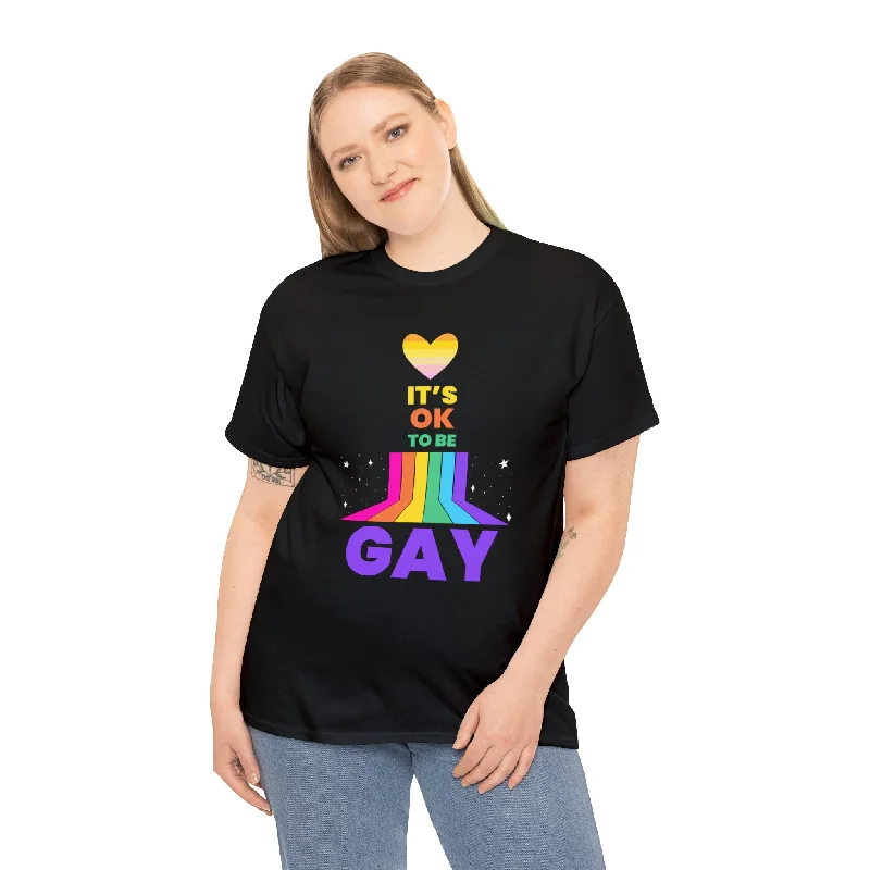 It's OK to Be Gay Gender Equality LGBT Pride Day Gay Rainbow Plus Size Shirts for Women Iron Safe Non-Iron Wrinkle Free It's OK to Be Gay Gender Equality LGBT Pride Day Gay Rainbow Plus Size Shirts for Women Iron Safe Non-Iron Wrinkle Free