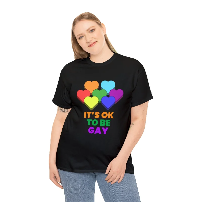 It's OK to Be Gay Pride Month Pride Day Rainbow Lesbian Gay Plus Size Shirts for Women Zippered Buttoned Snapped It's OK to Be Gay Pride Month Pride Day Rainbow Lesbian Gay Plus Size Shirts for Women Zippered Buttoned Snapped