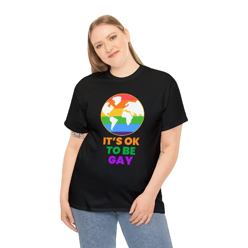It's OK to Be Gay Pride Shirt Rainbow Flag Gay Lesbian Pride Womens Plus Size Tops Elasticated Padded Insulated It's OK to Be Gay Pride Shirt Rainbow Flag Gay Lesbian Pride Womens Plus Size Tops Elasticated Padded Insulated