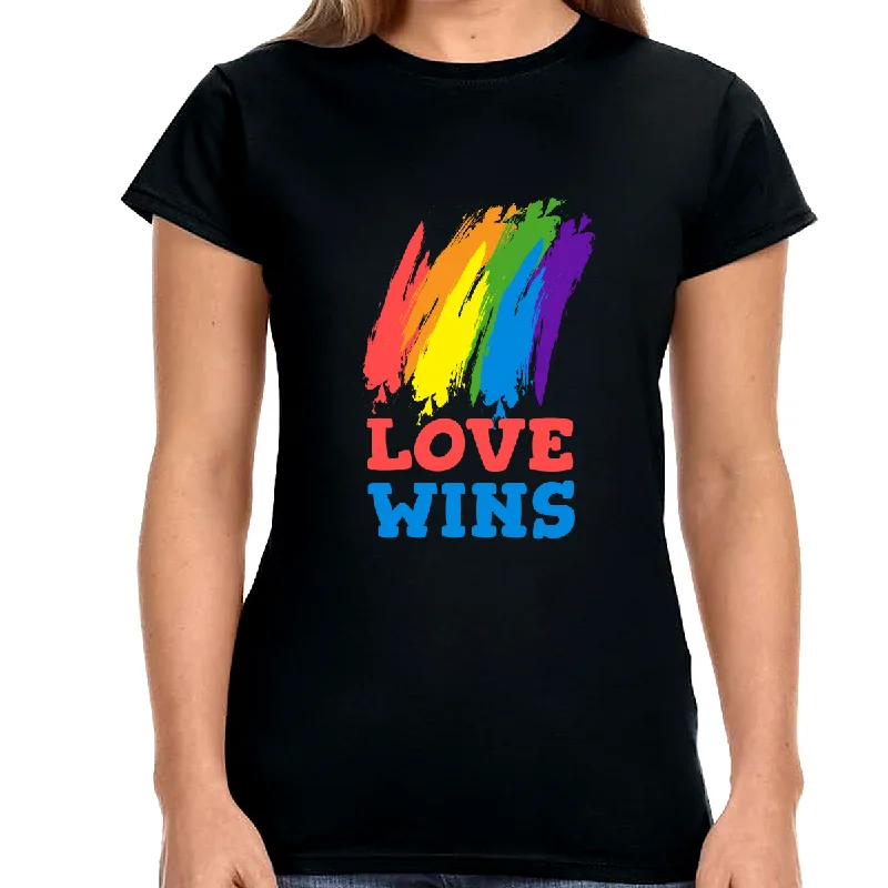 Love Wins LGBT Gay Pride Month Rainbow Lesbian Transgender Shirts for Women Boxy Fit Fitted Loose Love Wins LGBT Gay Pride Month Rainbow Lesbian Transgender Shirts for Women Boxy Fit Fitted Loose