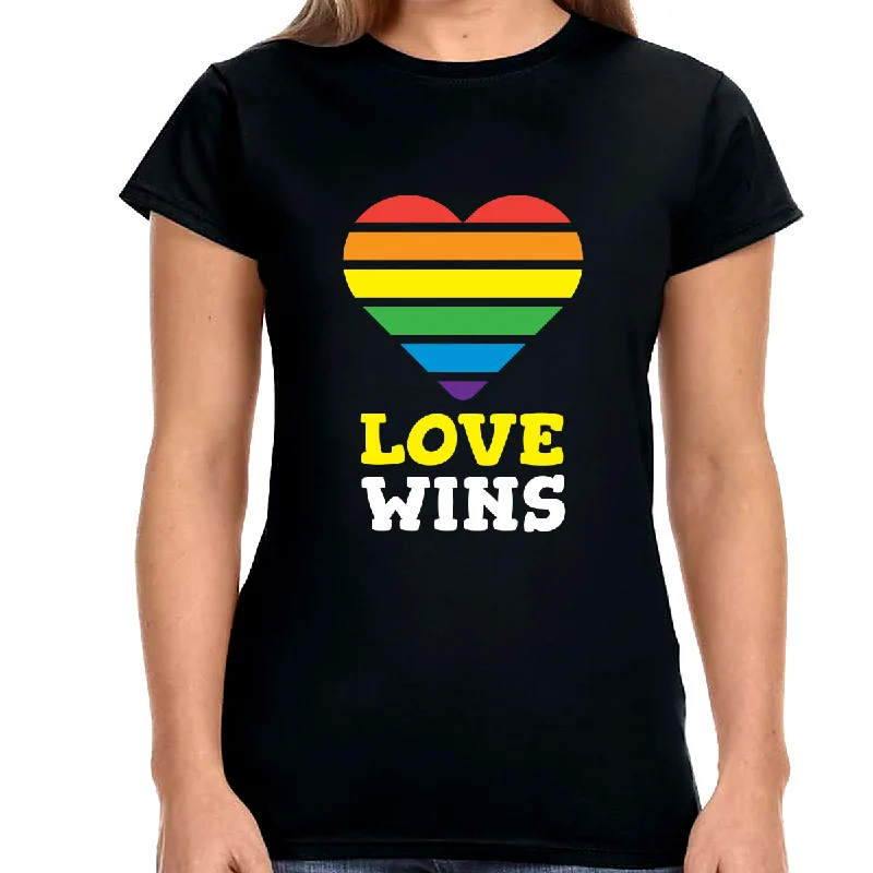 Love Wins LGBTQ Pride Rainbow Flag Lesbian Gay Pride Ally Womens Shirts Casual Formal Business Love Wins LGBTQ Pride Rainbow Flag Lesbian Gay Pride Ally Womens Shirts Casual Formal Business