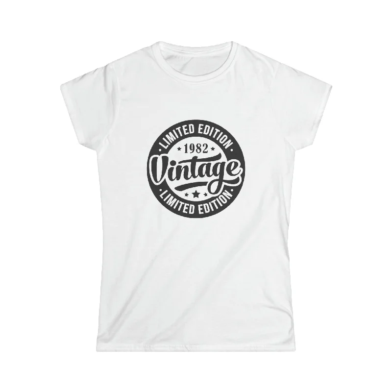 Vintage 1982 T Shirts for Women Retro Funny 1982 Birthday Shirts for Women Houndstooth Herringbone Solid Vintage 1982 T Shirts for Women Retro Funny 1982 Birthday Shirts for Women Houndstooth Herringbone Solid