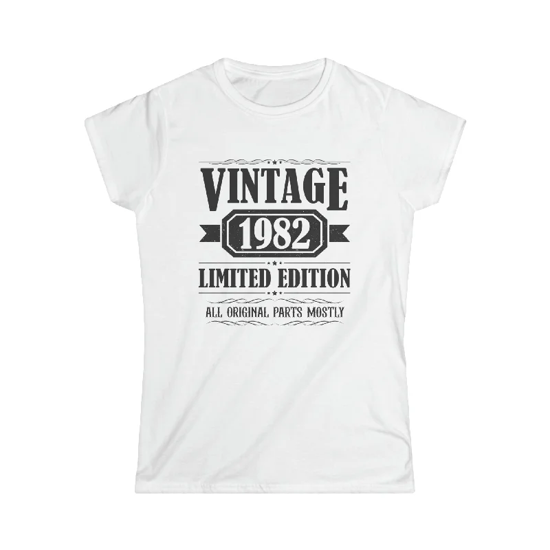 Vintage 1982 T Shirts for Women Retro Funny 1982 Birthday Womens Shirt Striped Floral Plaid Vintage 1982 T Shirts for Women Retro Funny 1982 Birthday Womens Shirt Striped Floral Plaid