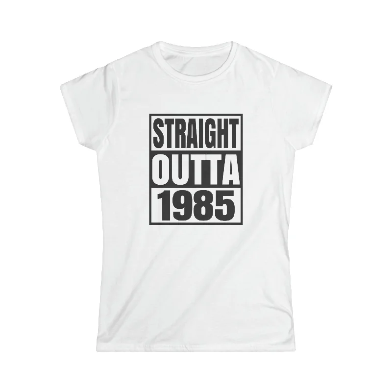 Vintage 1985 TShirt Women Limited Edition BDay 1985 Birthday Shirts for Women Ribbed Striped Patterned Vintage 1985 TShirt Women Limited Edition BDay 1985 Birthday Shirts for Women Ribbed Striped Patterned