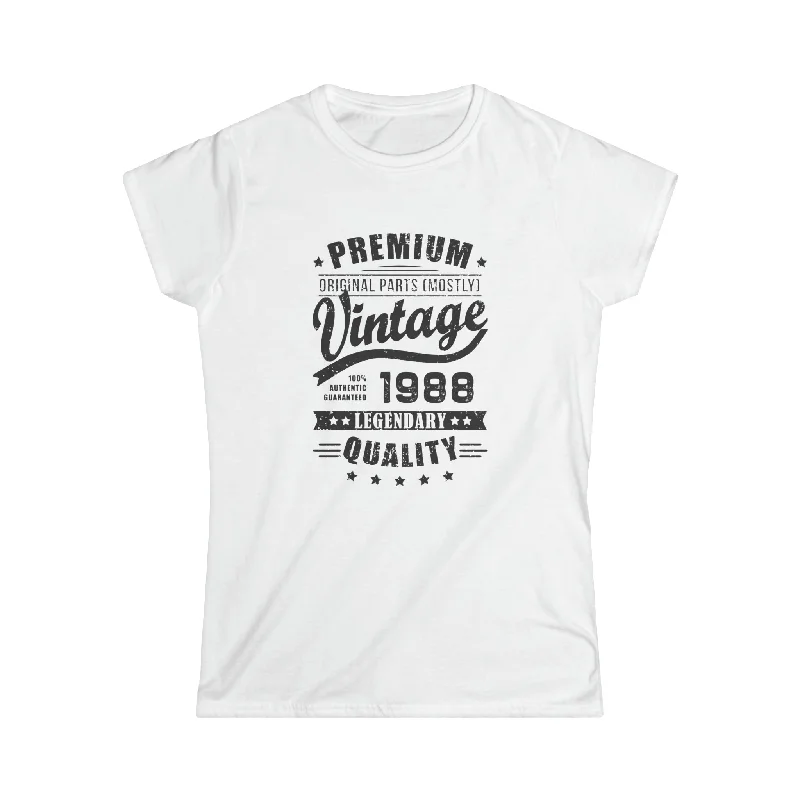 Vintage 1988 T Shirts for Women Retro Funny 1988 Birthday Womens T Shirt Asymmetrical Pockets Print Vintage 1988 T Shirts for Women Retro Funny 1988 Birthday Womens T Shirt Asymmetrical Pockets Print