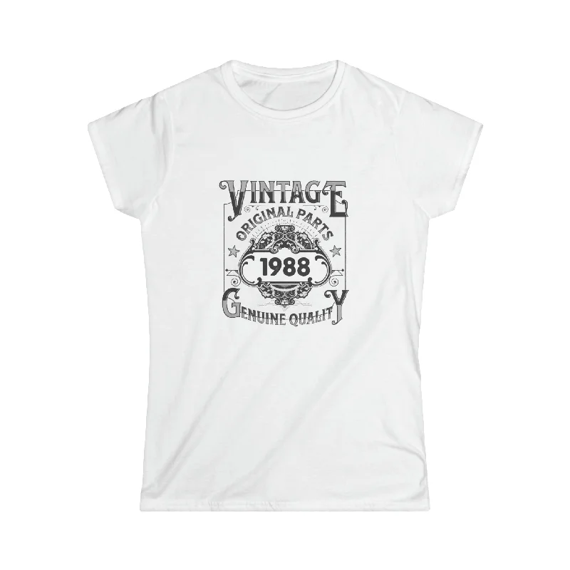 Vintage 1988 TShirt Women Limited Edition BDay 1988 Birthday Women Tops Fitted T-Shirt Seamless Stretchy Vintage 1988 TShirt Women Limited Edition BDay 1988 Birthday Women Tops Fitted T-Shirt Seamless Stretchy